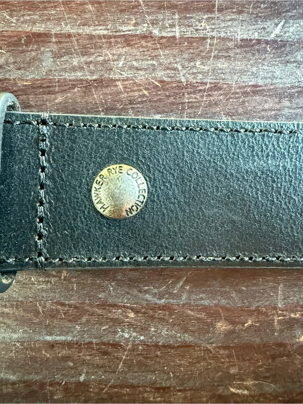 Hawker Rye Black Leather Belt Mens 48in.